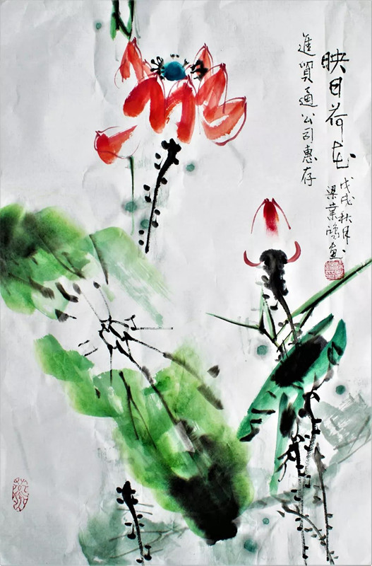 1534816699982692.jpg 進貿通周末|著名國畫大師蒞臨進貿通贈《映日荷花》《紫氣東來》